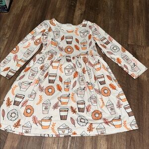 Girl Boutique Fall Donut, Pie, Coffee Dress size‎ 6/7